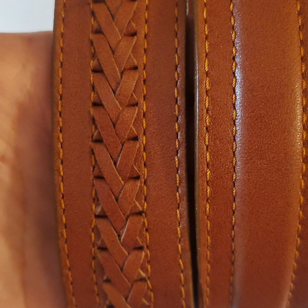 New with tags Vintage genuine Leather Mens brown belt in different sizes_4